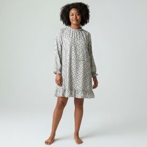 LOFT 26 Cream Pink Floral Dress Preppy Feminine Boardwalk Romantic Coastal Artsy